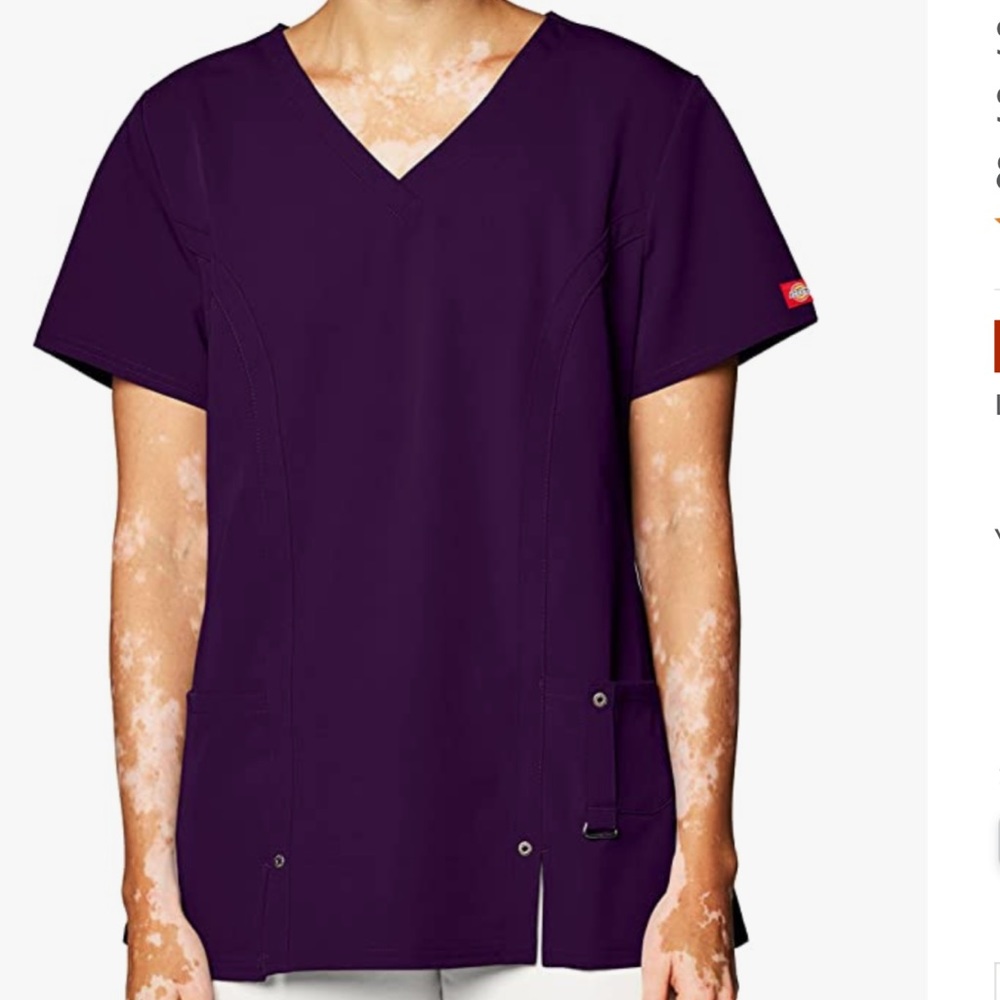 Dickies Eggplant XTreme Stretch 2 Piece XS Petite Scrub Set